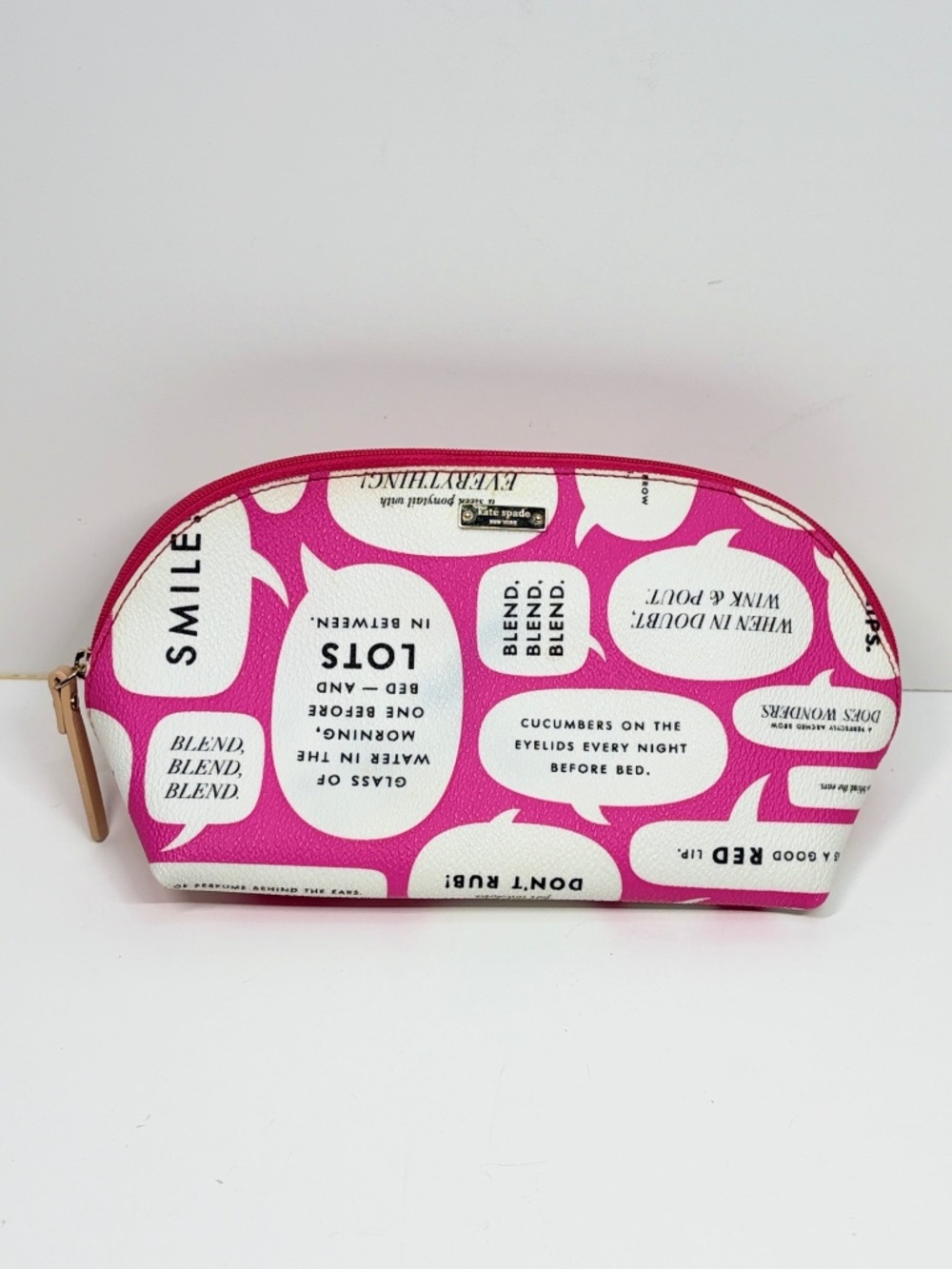 Kate Spade Words to Live By Annabella Cosmetic Case Makeup Bag Pouch PWRU3685